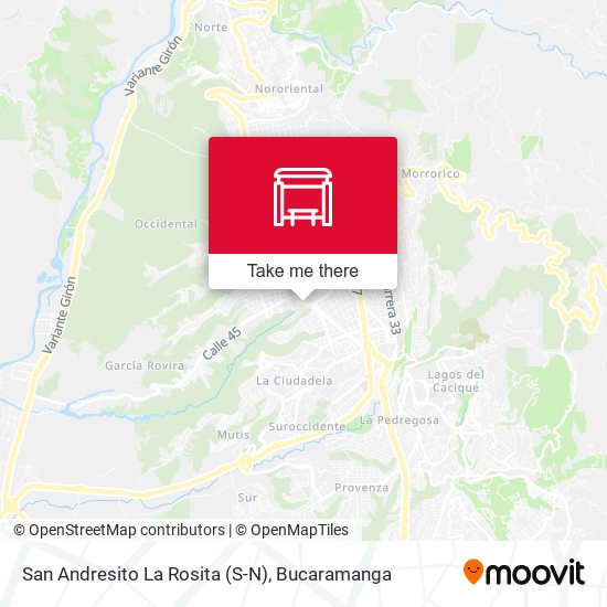 San Andresito La Rosita (S-N) map