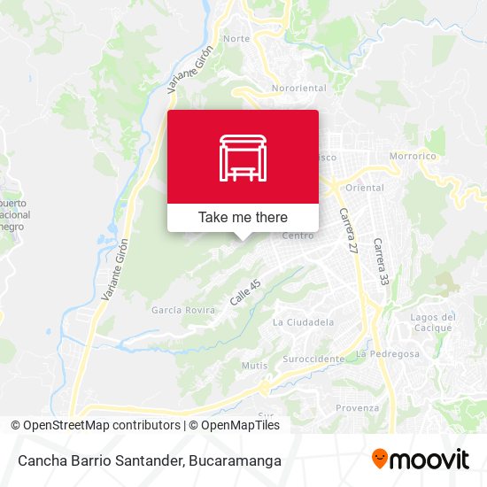 Cancha Barrio Santander map