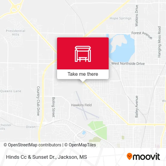 Mapa de Hinds Cc & Sunset Dr.