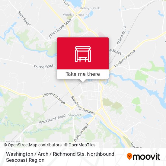 Washington / Arch / Richmond Sts. Northbound map