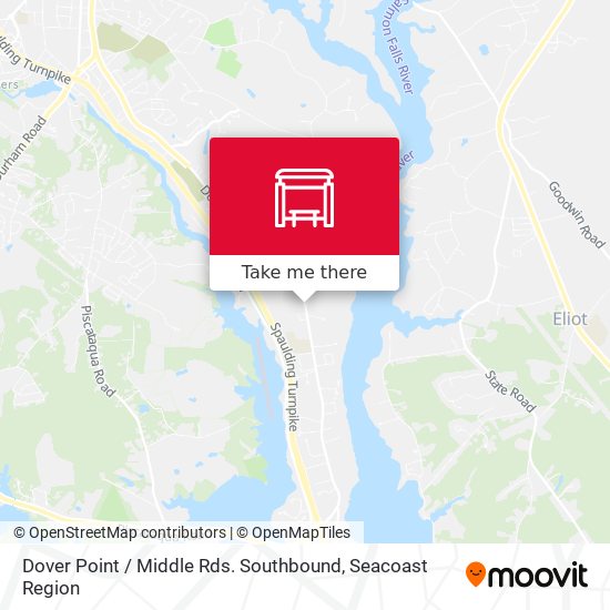 Dover Point / Middle Rds. Southbound map