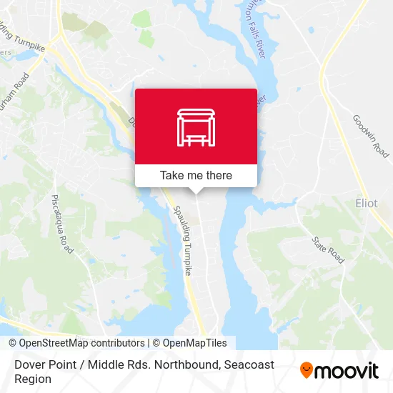 Dover Point / Middle Rds. Northbound map