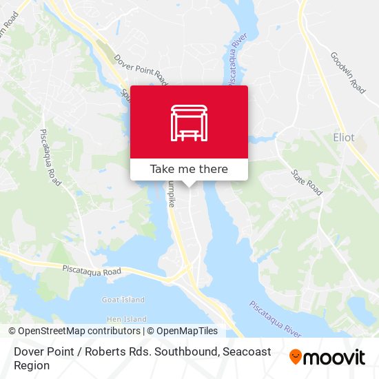 Dover Point / Roberts Rds. Southbound map