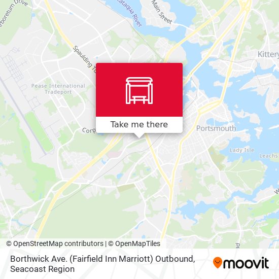 Borthwick Ave. (Fairfield Inn Marriott) Outbound map