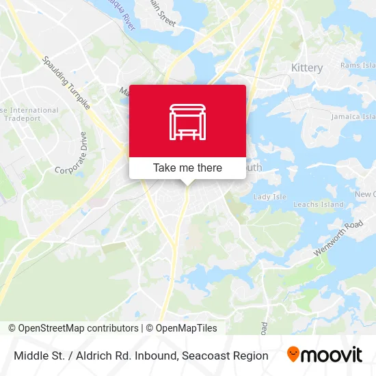 Middle St. / Aldrich Rd. Inbound map