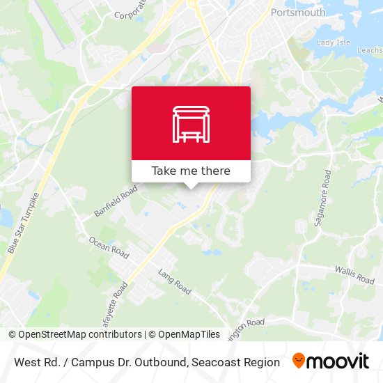 West Rd. / Campus Dr. Outbound map