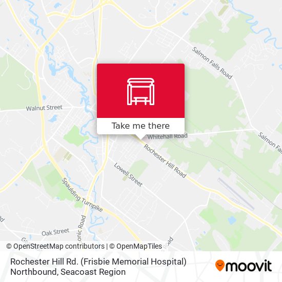 Mapa de Rochester Hill Rd. (Frisbie Memorial Hospital) Northbound