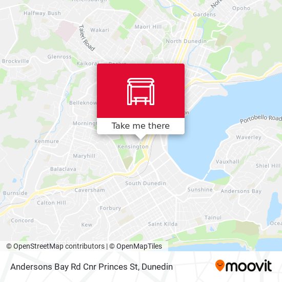 Andersons Bay Rd Cnr Princes St map