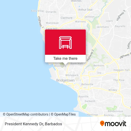 President Kennedy Dr map