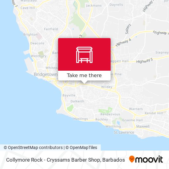 Collymore Rock - Cryssams Barber Shop map