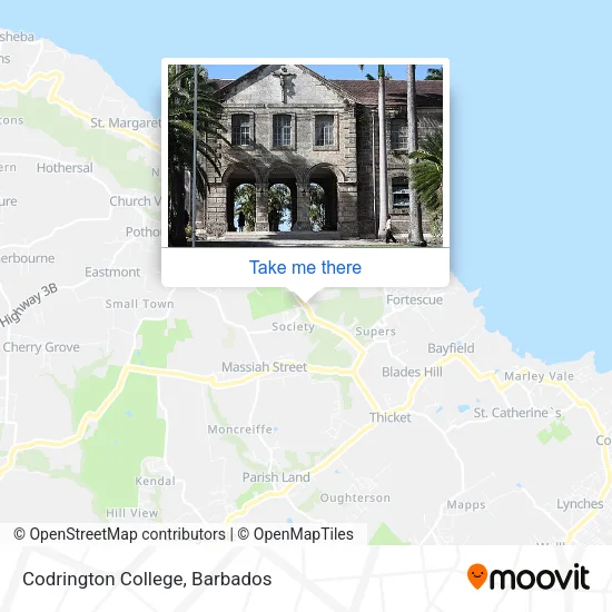 Codrington College map
