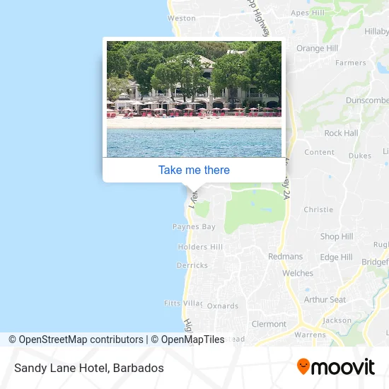 Sandy Lane Hotel map