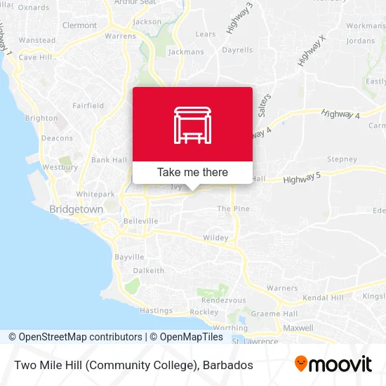 Two Mile Hill (Community College) map