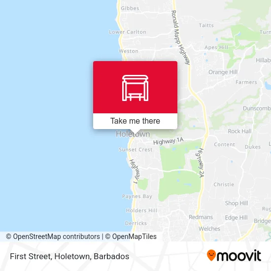 First Street, Holetown map