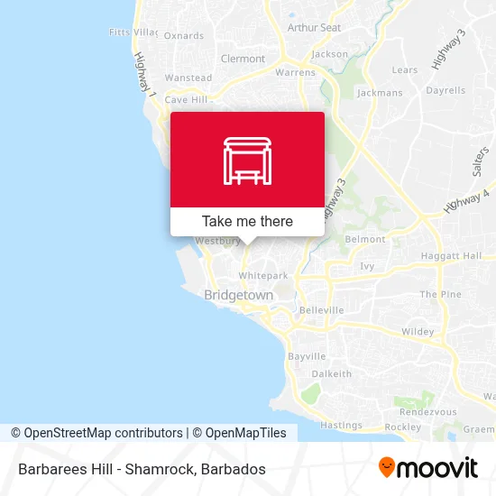 Barbarees Hill - Shamrock map
