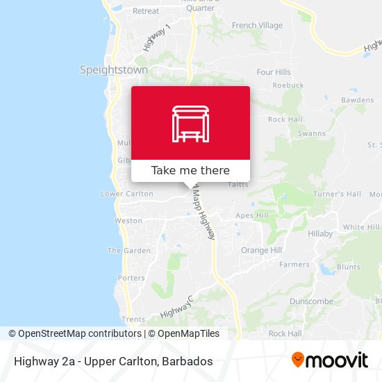 Highway 2a - Upper Carlton map