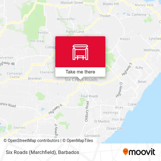 Six Roads (Marchfield) map