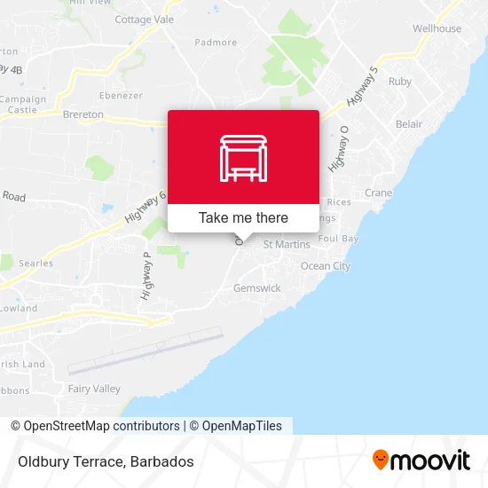Oldbury Terrace map