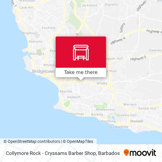 Collymore Rock - Cryssams Barber Shop map