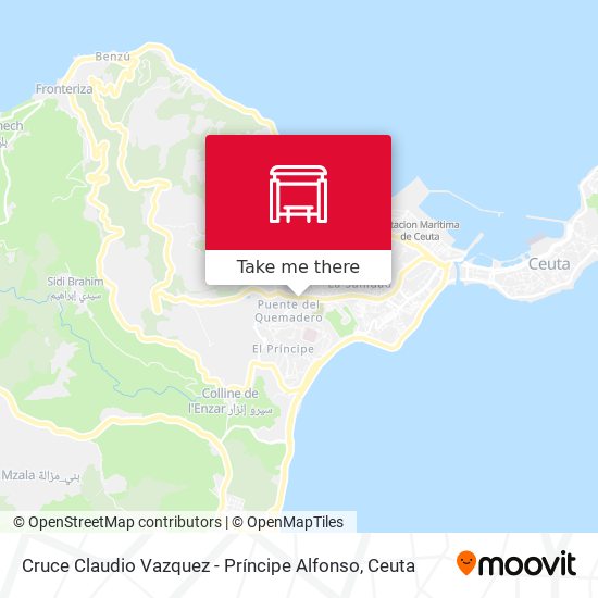 Cruce Claudio Vazquez - Príncipe Alfonso map