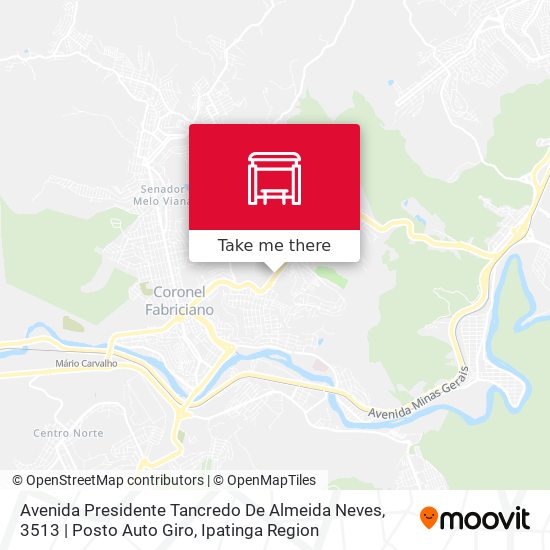 Mapa Avenida Presidente Tancredo De Almeida Neves, 3513 | Posto Auto Giro