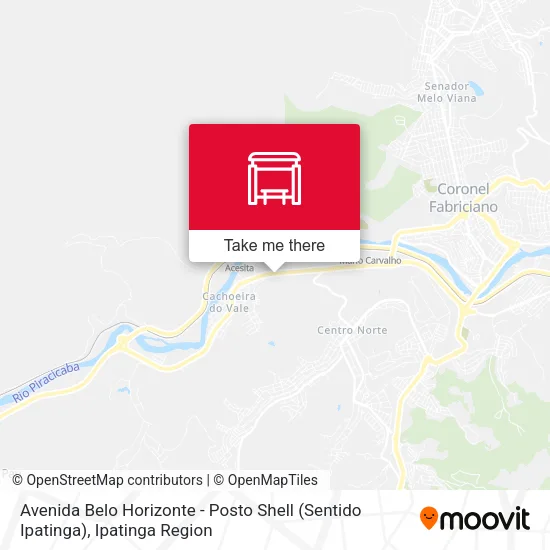 Avenida Belo Horizonte - Posto Shell (Sentido Ipatinga) map