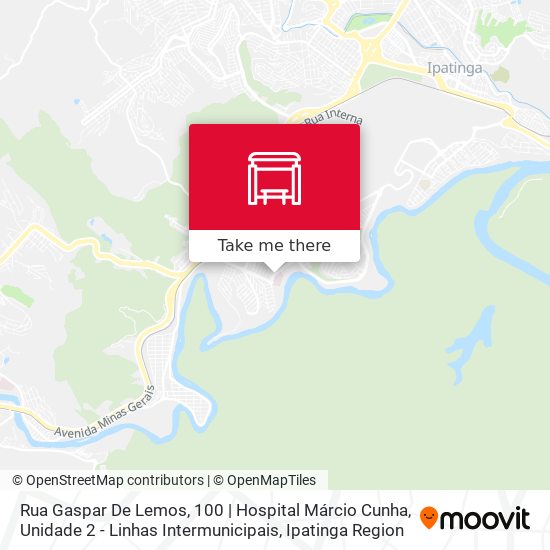 Rua Gaspar De Lemos, 100 | Hospital Márcio Cunha, Unidade 2 - Linhas Intermunicipais map