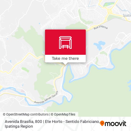 Mapa Avenida Brasília, 800 | Ete Horto - Sentido Fabriciano