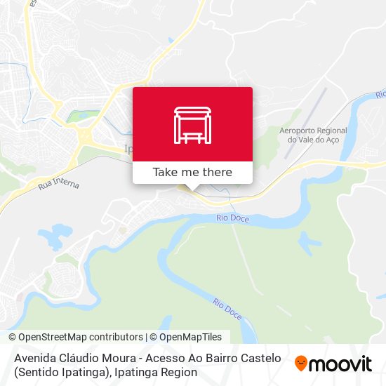 Mapa Avenida Cláudio Moura - Acesso Ao Bairro Castelo (Sentido Ipatinga)