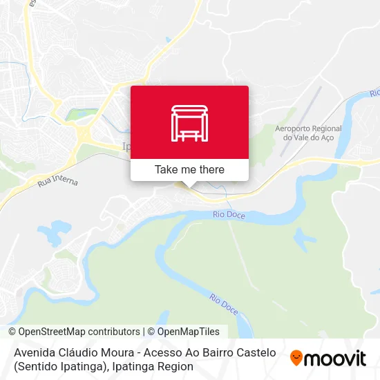 Avenida Cláudio Moura - Acesso Ao Bairro Castelo (Sentido Ipatinga) map