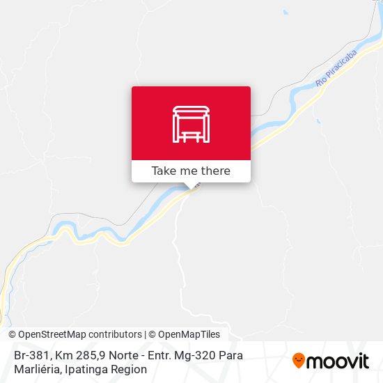 Mapa Br-381, Km 285,9 Norte - Entr. Mg-320 Para Marliéria