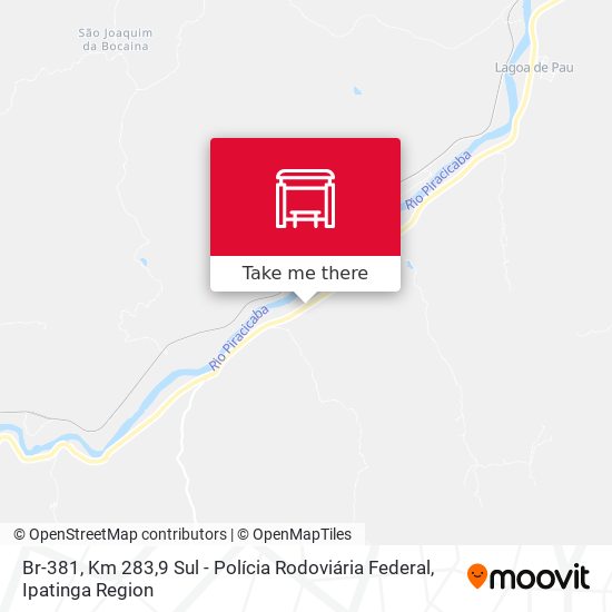 Br-381, Km 283,9 Sul - Polícia Rodoviária Federal map