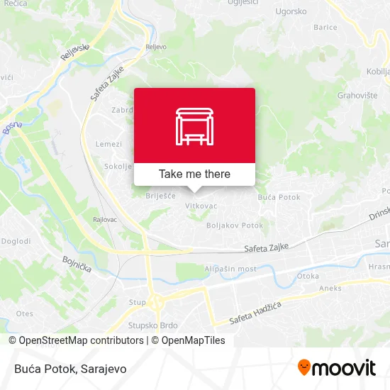 Buća Potok map