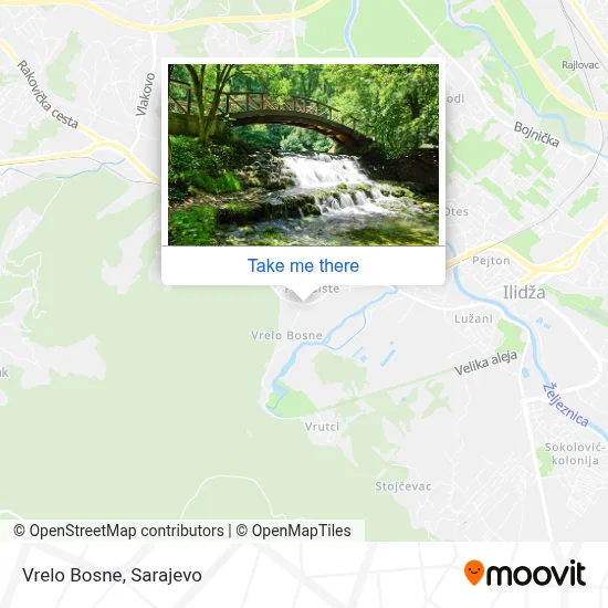 Vrelo Bosne mapa
