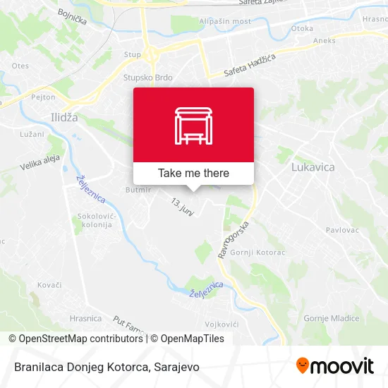 Branilaca Donjeg Kotorca map