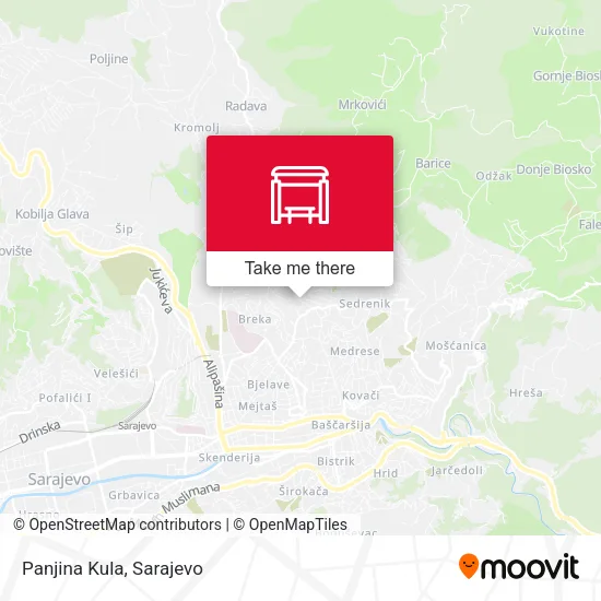 Panjina Kula map