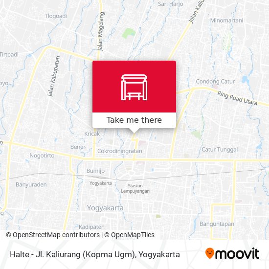 Halte - Jl. Kaliurang (Kopma Ugm) map