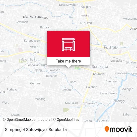 Simpang 4 Sutowijoyo map