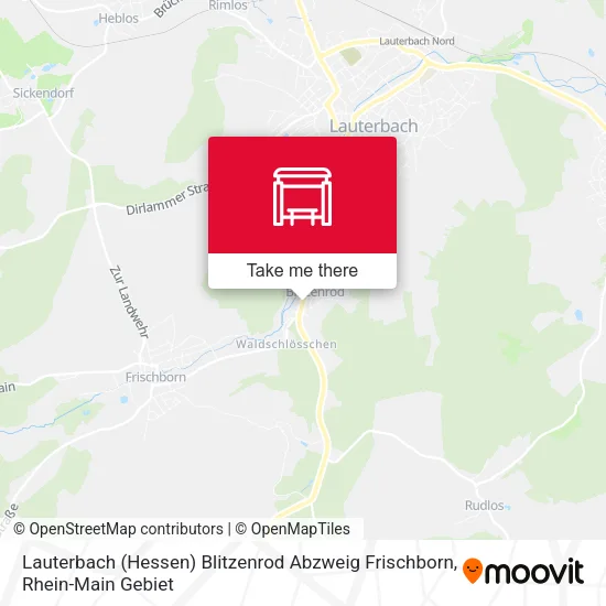 Карта Lauterbach (Hessen) Blitzenrod Abzweig Frischborn