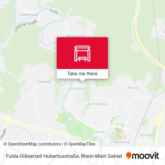 Карта Fulda-Gläserzell Hubertusstraße