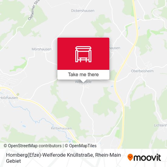Карта Homberg(Efze)-Welferode Knüllstraße