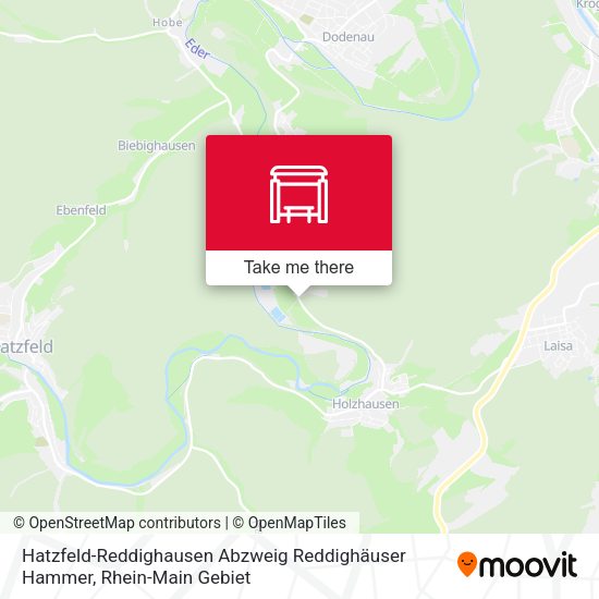 Карта Hatzfeld-Reddighausen Abzweig Reddighäuser Hammer