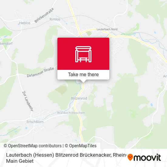 Карта Lauterbach (Hessen) Blitzenrod Brückenacker