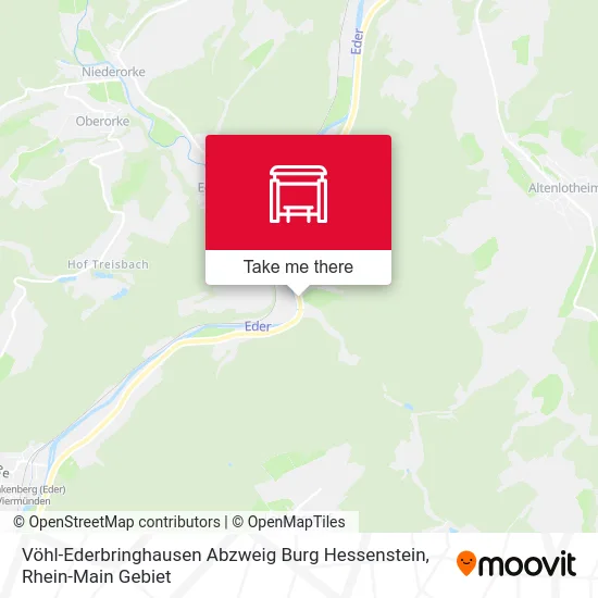 Карта Vöhl-Ederbringhausen Abzweig Burg Hessenstein