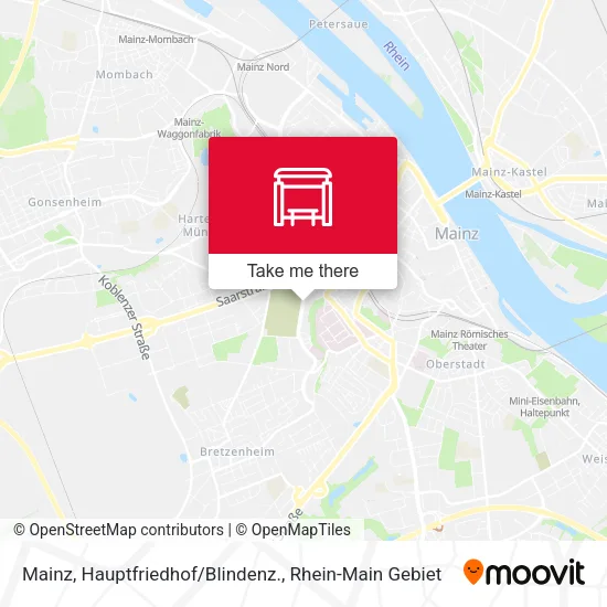 Карта Mainz, Hauptfriedhof/Blindenz.