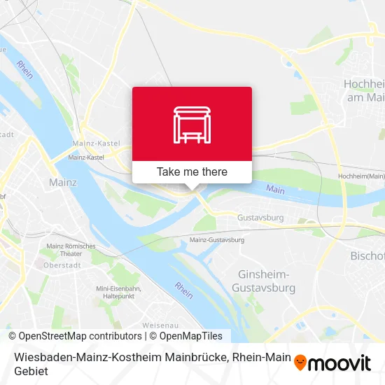 Карта Wiesbaden-Mainz-Kostheim Mainbrücke