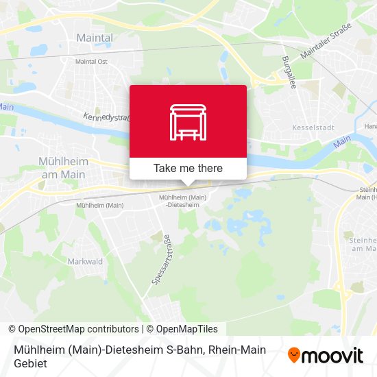 Карта Mühlheim (Main)-Dietesheim S-Bahn
