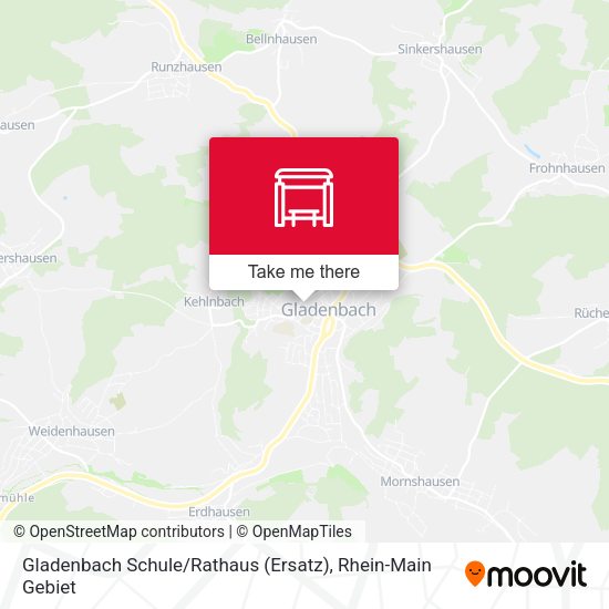 Карта Gladenbach Schule / Rathaus (Ersatz)
