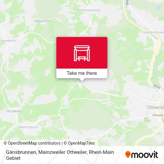 Карта Gänsbrunnen, Mainzweiler Ottweiler