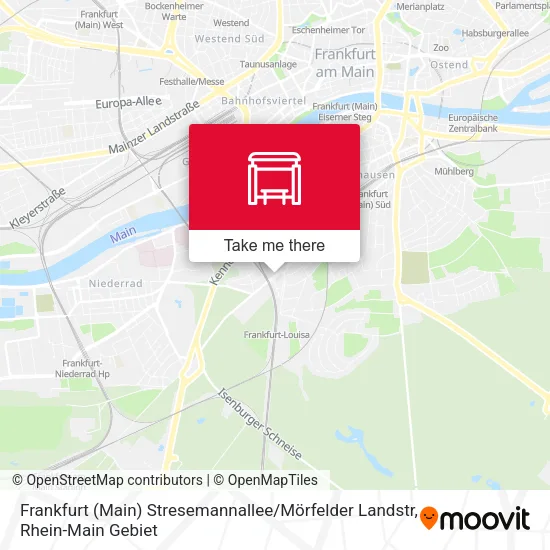 Карта Frankfurt (Main) Stresemannallee / Mörfelder Landstr